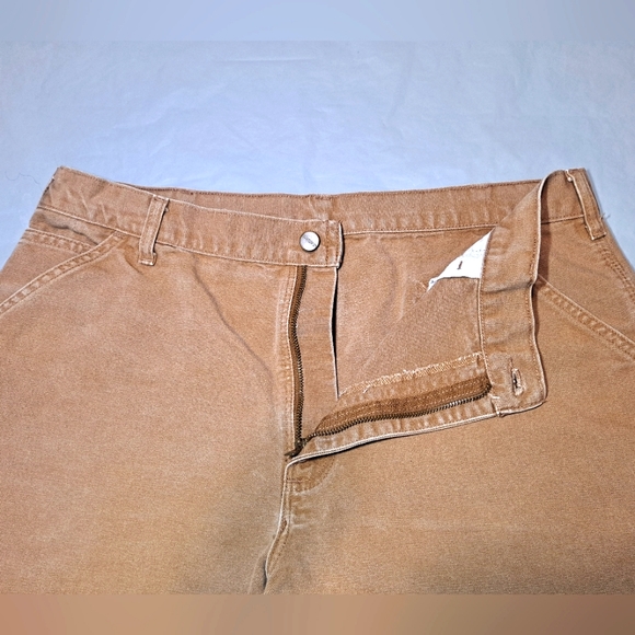 Carhartt Carpenter Jeans/Pants Dungaree Fit Men's 38x29 Tan Hammer Loop 8-Pocket - Picture 4 of 12